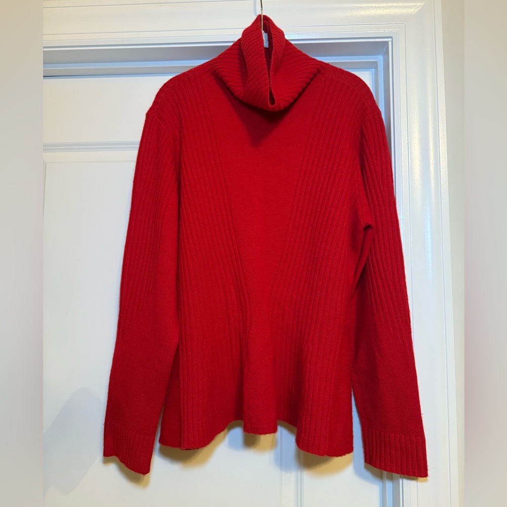CASHMERE Magaschoni Red Turtleneck Women's Sweater size XL